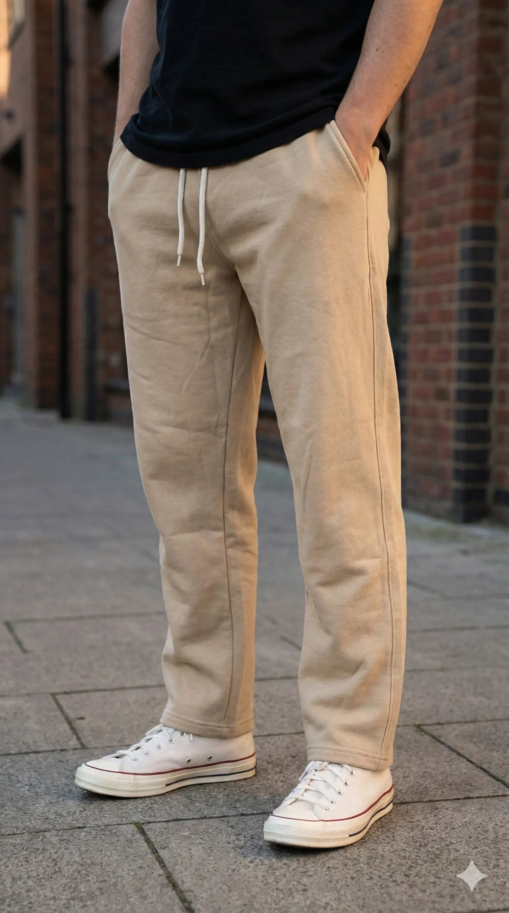 Beige Cotton warm Jogger for men