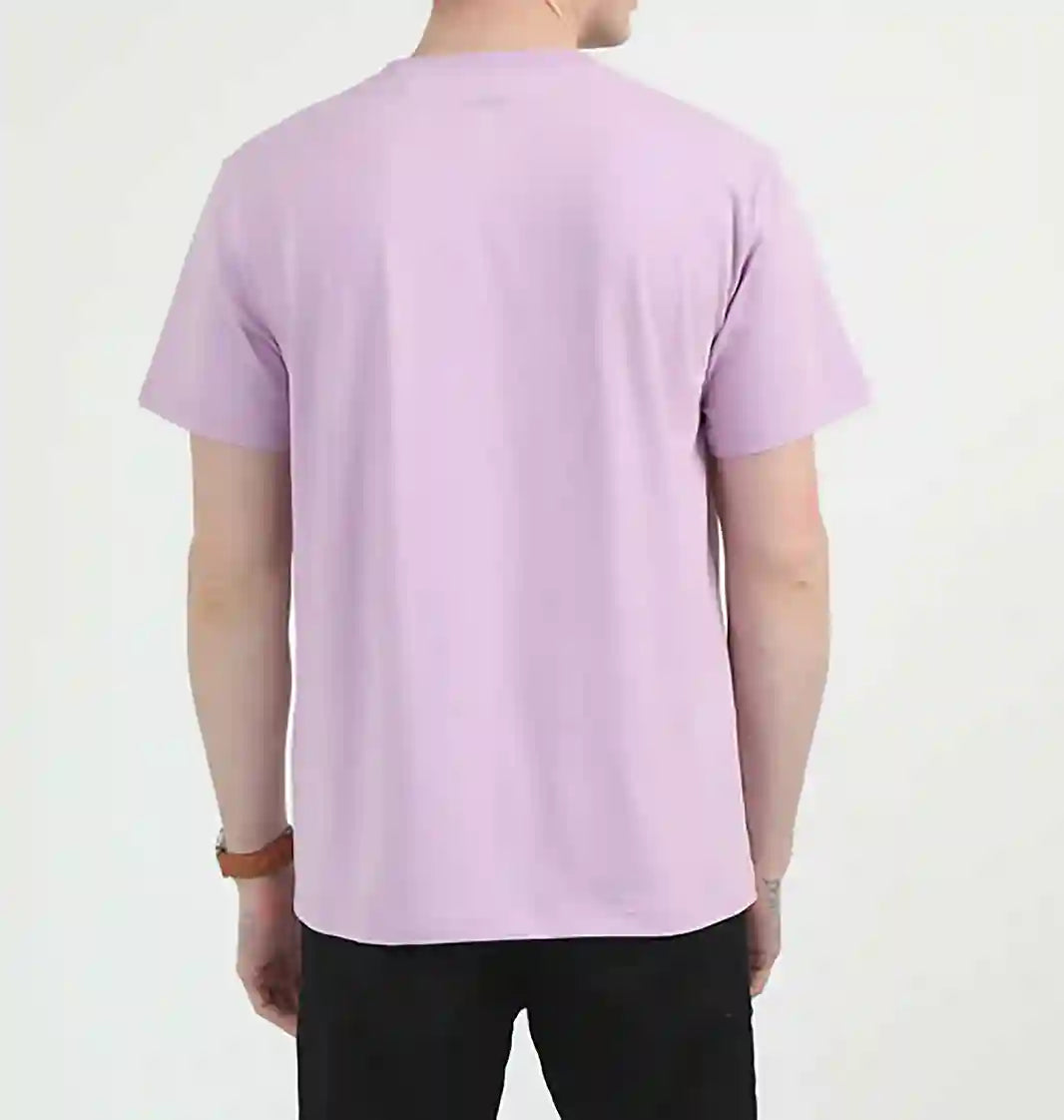 Plain Round Neck Lavinder Solid Tee